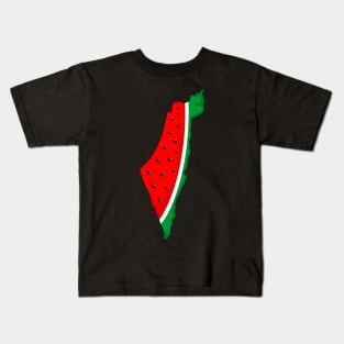 Palestine Map Watermelon Symbol of freedom Kids T-Shirt